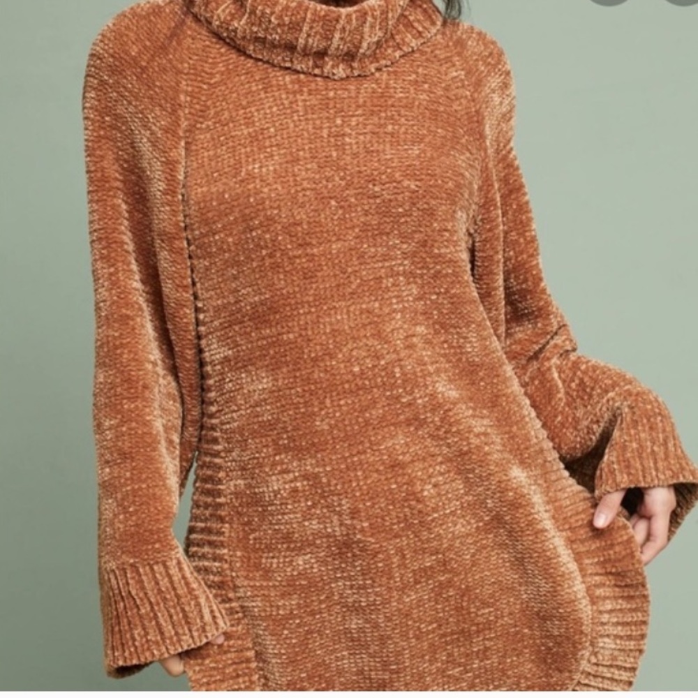 Anthropologie Chenille Turtleneck sweater by Moth